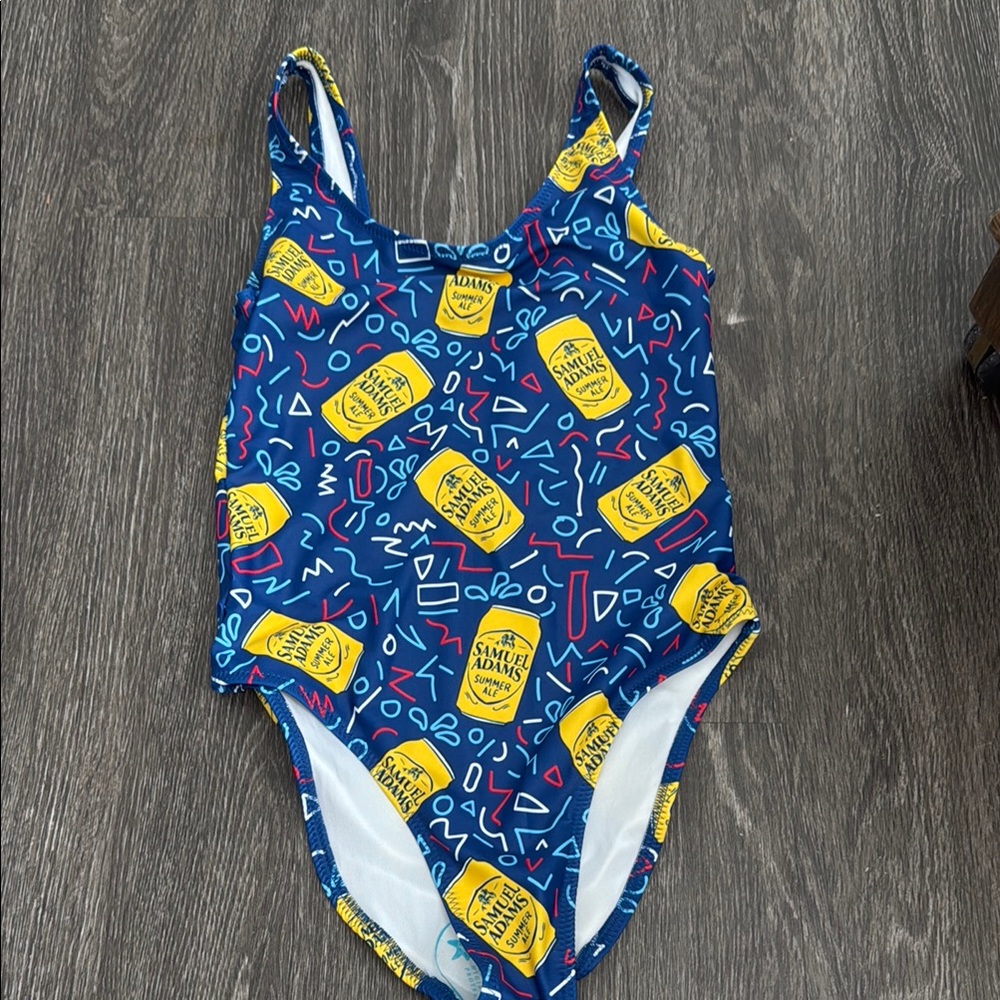 Shinesty Samuel “Sam” Adams Blue and Yellow One Piece Medium Swimsuit Ladies
